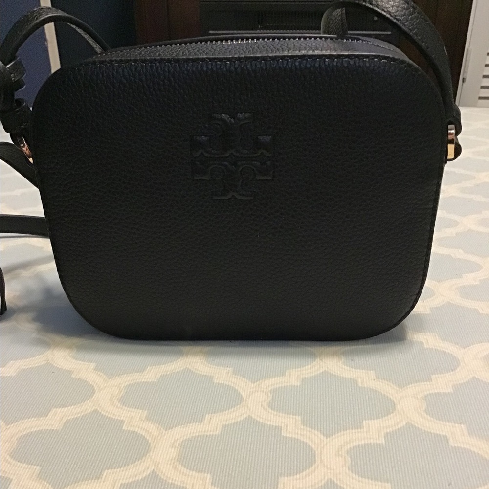 New Tory Burch Black Leather Crossbody Bag